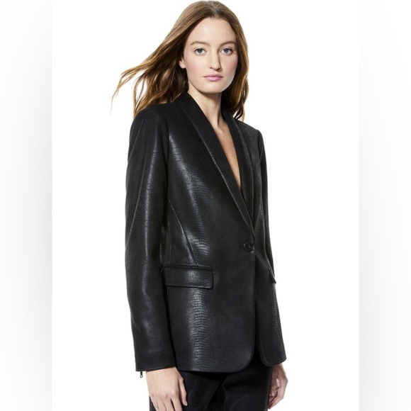 ALICE + OLIVIA Macey Vegan Leather Blazer NWOT - Picture 3 of 15